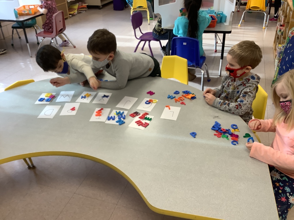 Pre-K continues to work on letter recognition and letter sounds.